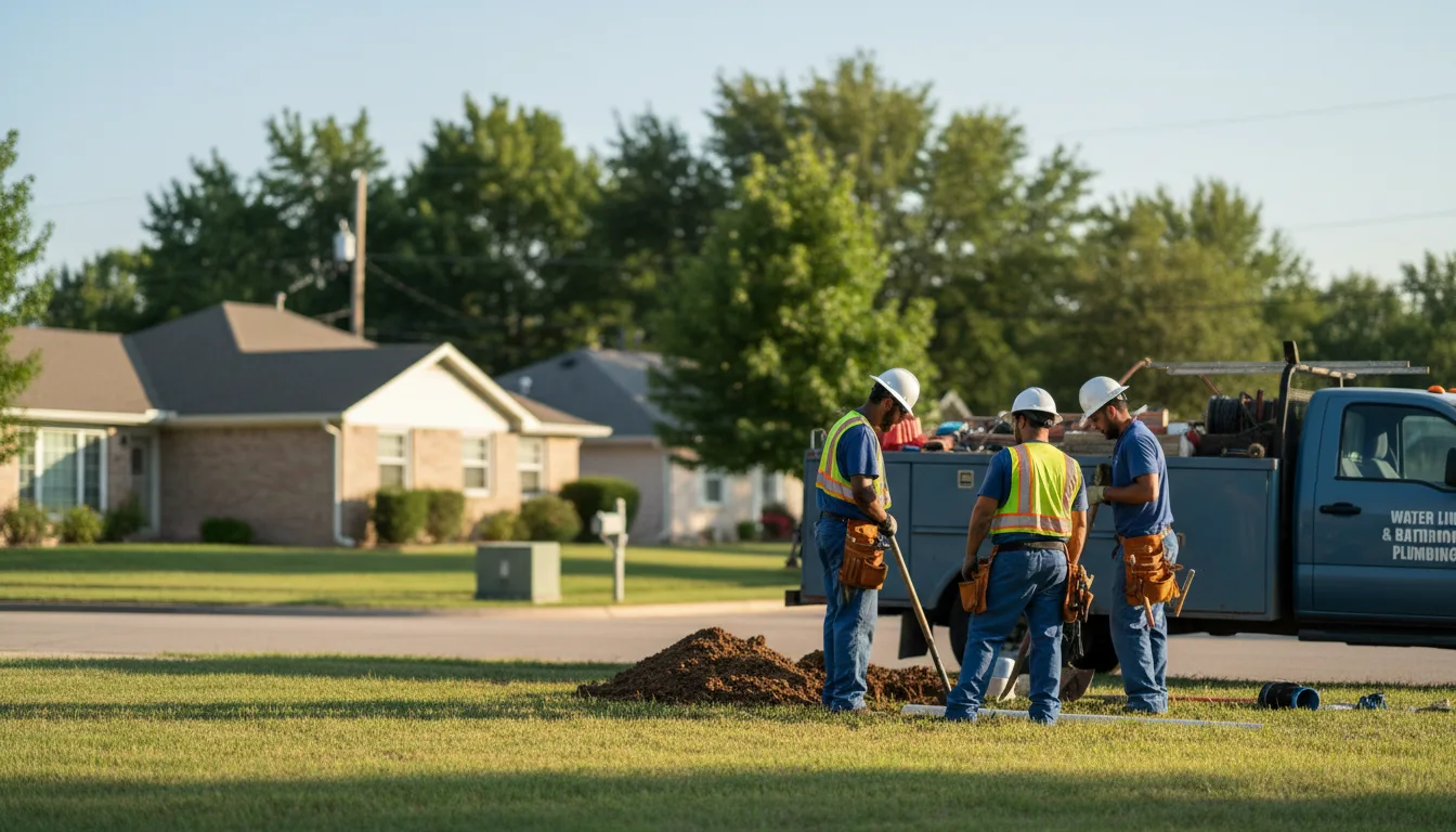 Residential water line and bathroom plumbing service in Cadet, MO